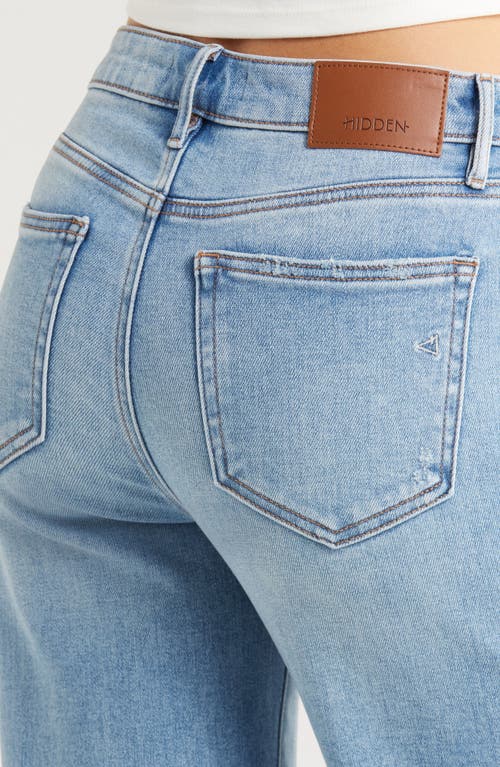 Shop Hidden Jeans High Waist Raw Hem Ankle Straight Leg Jeans In Light Wash