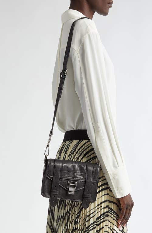 Shop Proenza Schouler Mini Ps1 Leather Crossbody Bag In Black/black