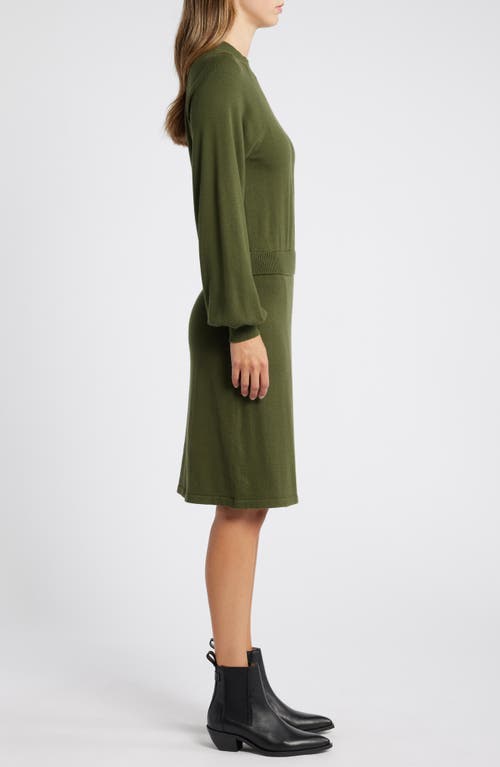 Shop Sam Edelman Two-piece Look Long Sleeve Sweater Dress In Loden