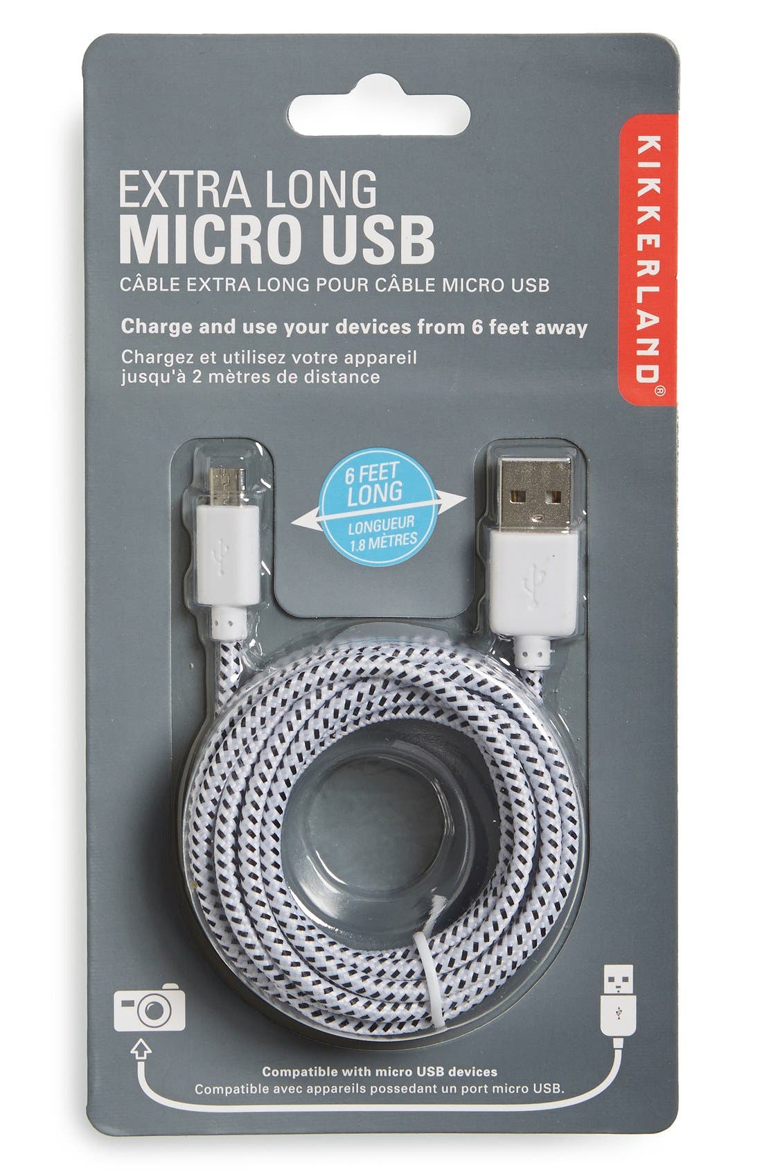 Kikkerland Design Extra Long Micro USB Cable Nordstrom