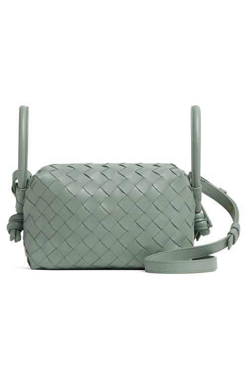Bottega Veneta Small Loop Intrecciato Leather Crossbody Bag In 3401 New Sauge-m Brass