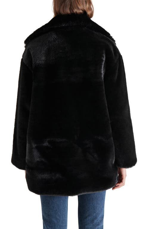 Shop Steve Madden Faux Fur Snow Coat In Black