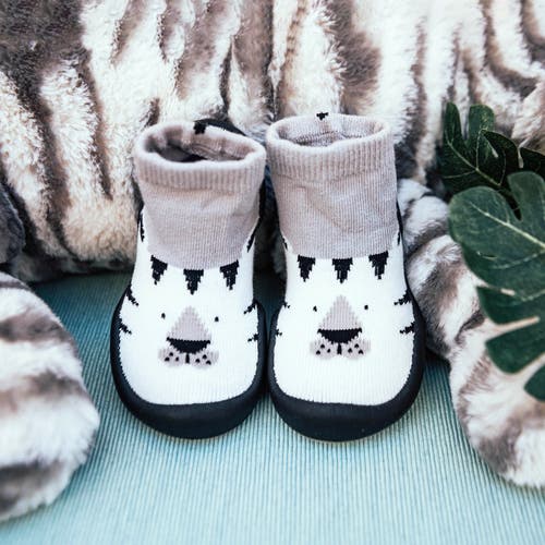 Komuello Toddler Boy Sock Shoes In Black And White