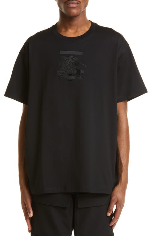 burberry Tristan Equestrian Knight Graphic Tee in Black