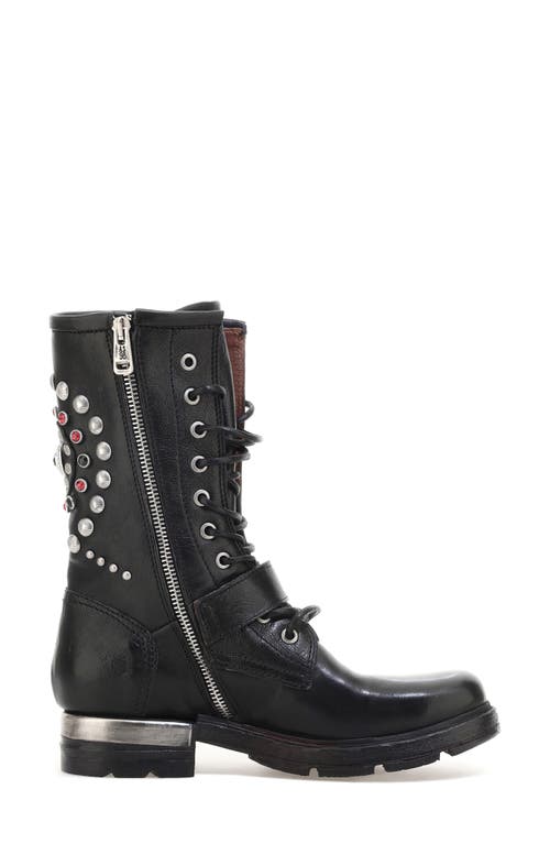 As98 A.s.98 Austin Embellished Combat Boot In Black