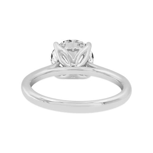 Asany Love Grown Collection 14k White Gold Round Cut Lab Grown Diamond Cathedral Engagement Ring In 14k White Gold