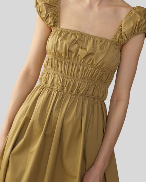 Shop Cynthia Rowley Ties Back Cotton Dress In Camel