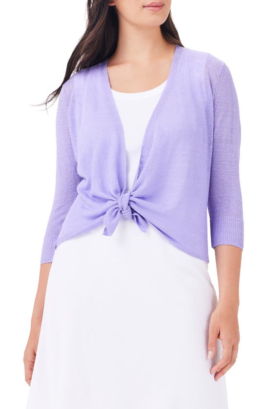 Shop Nic + Zoe Nic+zoe 4-way Linen Blend Convertible Cardigan In Lavender