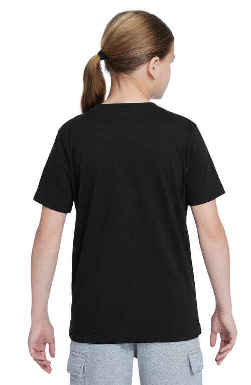 Shop Nike Kids' Sportswear Cotton Graphic T-shirt In Black