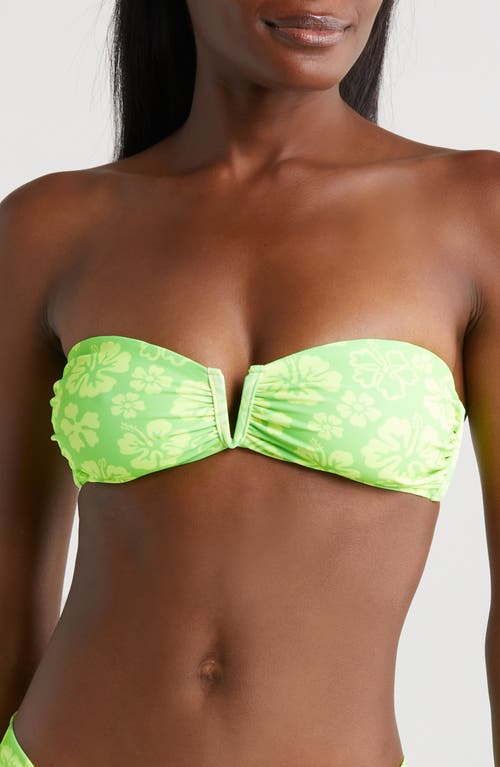 Strapless V-Wire Bandeau Bikini Top in Aloha Lime