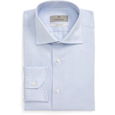Canali Impeccabile Regular Fit Check Dress Shirt - Blue