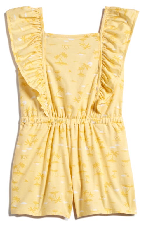 Tucker + Tate Print Romper in Yellow Cloud Vacation Palms