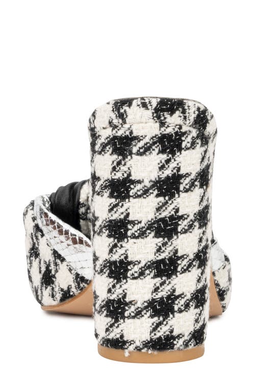 New York And Company Anthi Houndstooth Block Heel Sandal In Black/white