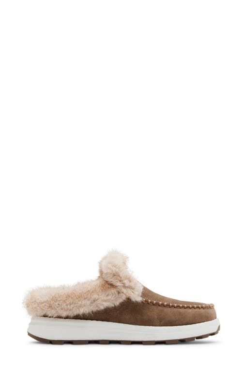 Shop Blondo Victor Waterproof Faux Fur Slipper In Taupe Suede