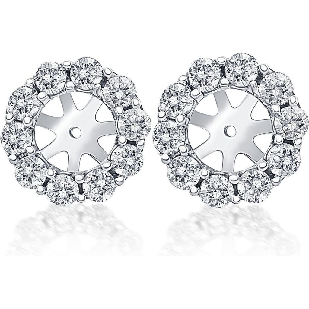 Bliss Diamond 14k Gold 1 1/2 Ct. Diamond Studs Earring Jackets (9mm) Lab Grown In 14k White Gold