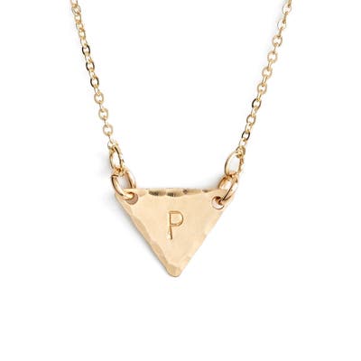 Nashelle 14K-Gold Fill Initial Triangle Necklace