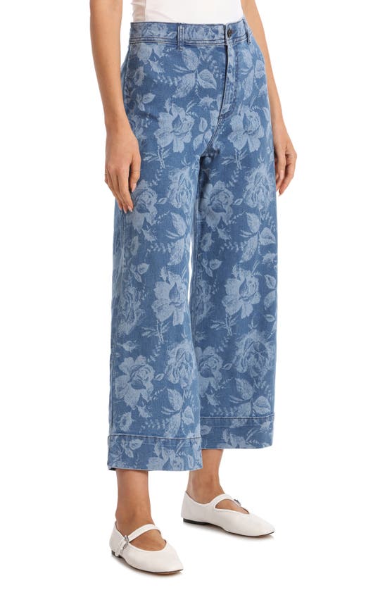 Shop Bagatelle Floral High Waist Crop Wide Leg Jeans In Hawaii Floral