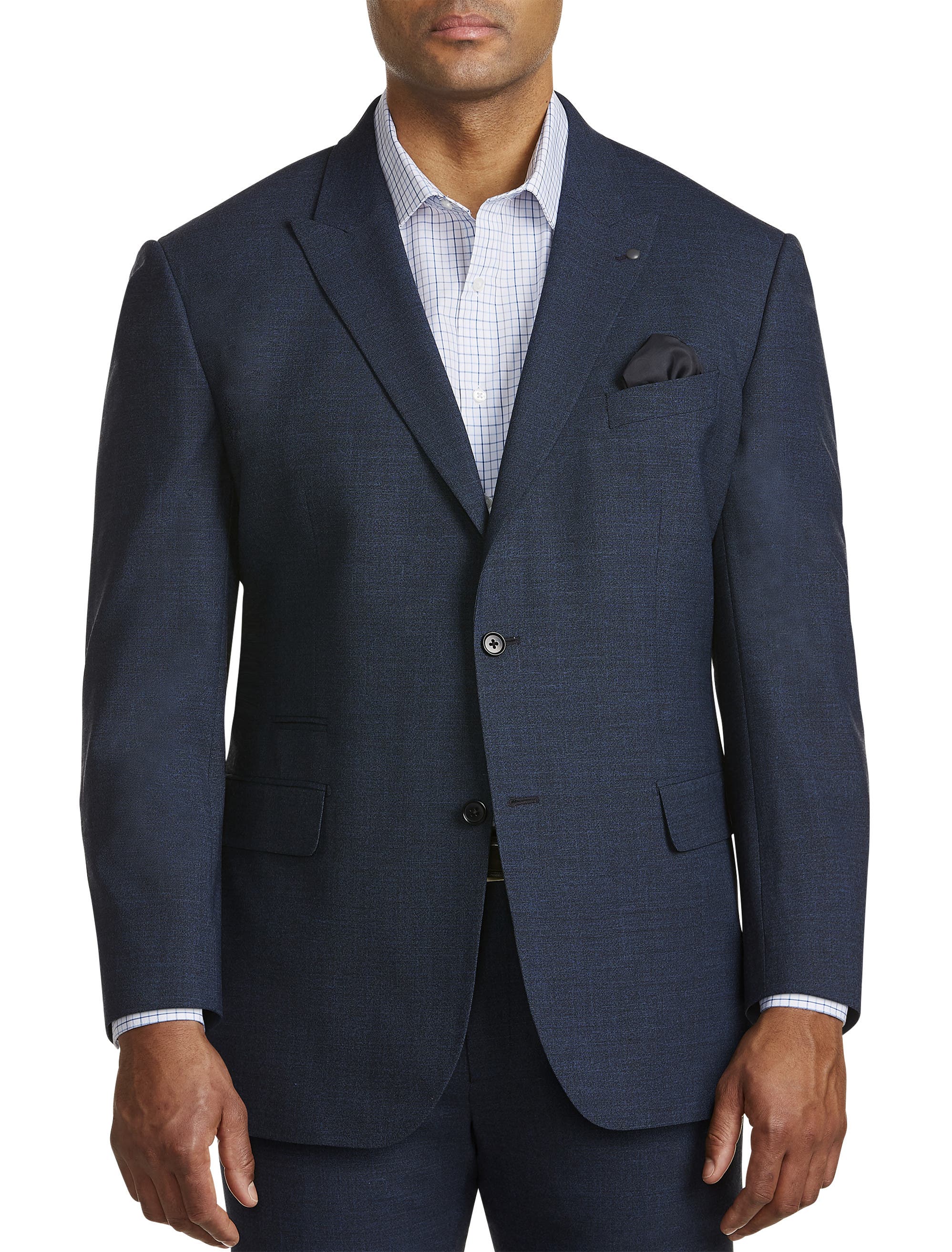 Synrgy By Dxl Jacket-relaxer Performance Mélange Suit Jacket In Blue