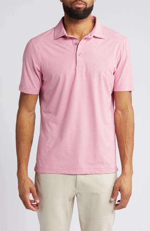 Pinstripe Technical Jersey Polo in Nantucket Red