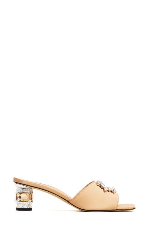 Shop Nalebe Aurum Embellished Slide Sandal In Champagne