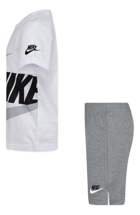 Shop Nike Kids' Futura Performance Graphic T-shirt & Shorts Set In Carbon Heather