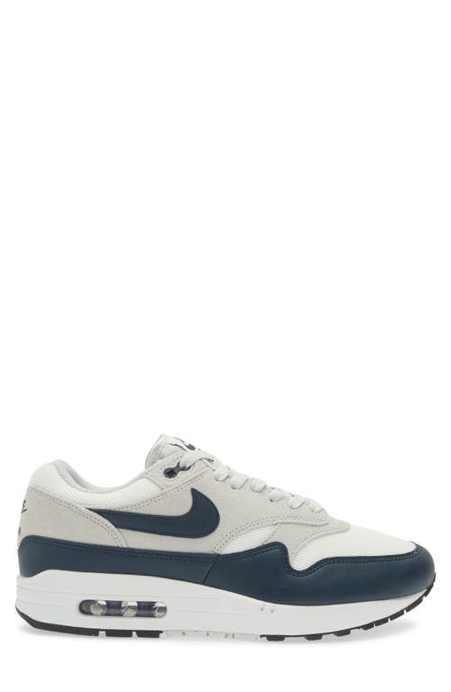 Shop Nike Air Max 1 Essential Sneaker In White/navy/silver