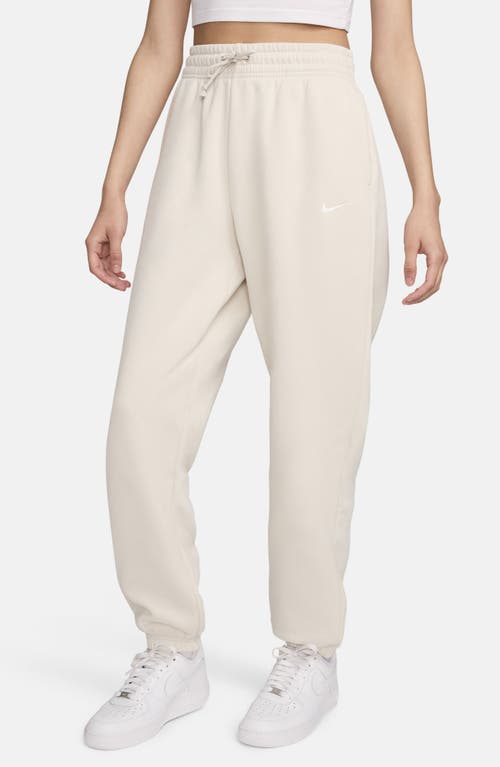 Nike Phoenix Oversize Fleece Sweatpants In Light Orewood Brown/sail