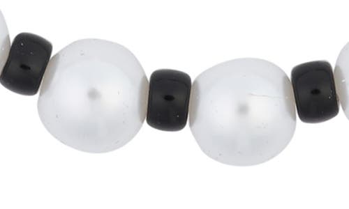Shop Tasha Beaded Imitation Pearl Choker Necklace In White/black