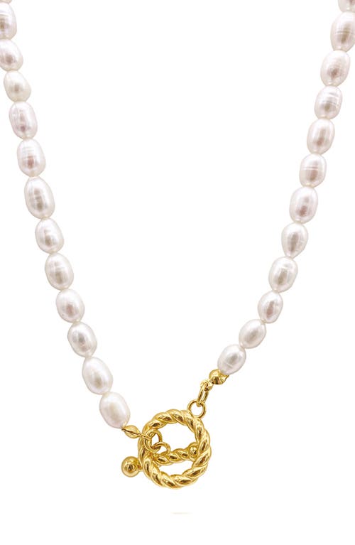 Julien Freshwater Pearl Toggle Necklace in White