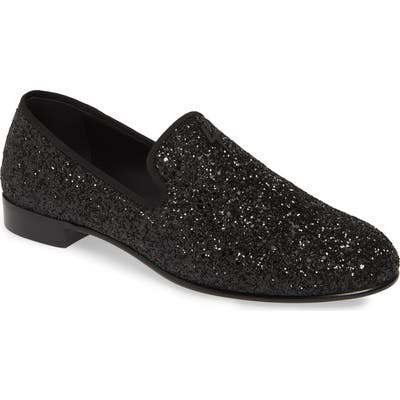 Giuseppe Zanotti Glitter Loafer, Black
