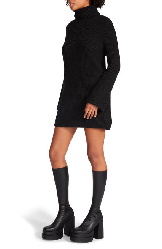 Steve Madden Abbie Womens Knit Short Sweaterdress In Black