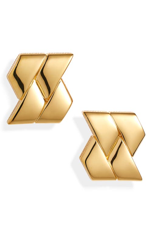 Versace Bind Stud Earrings In Gold