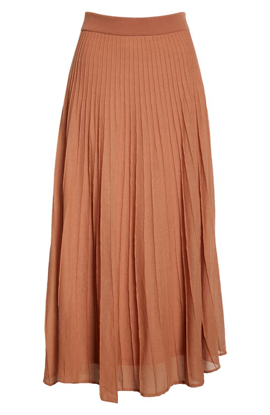 Rebecca Taylor Textured Cotton Blend Midi Skirt In Rhum