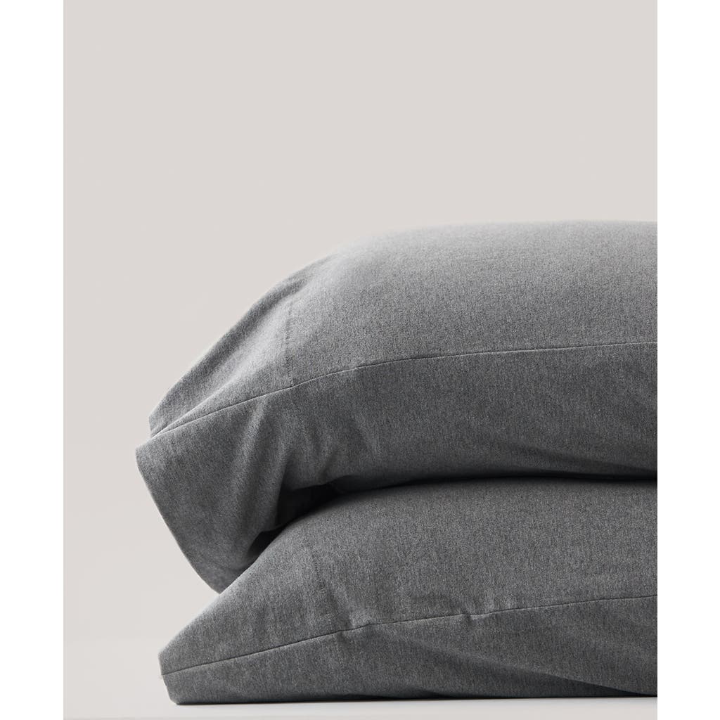 Pact Organic Favorite Tee Jersey Pillowcase 2-pack In Medium Grey Heather