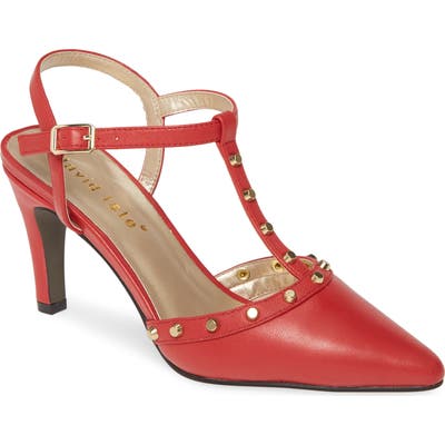 David Tate Valencia Studded Pointy Toe Pump- Red