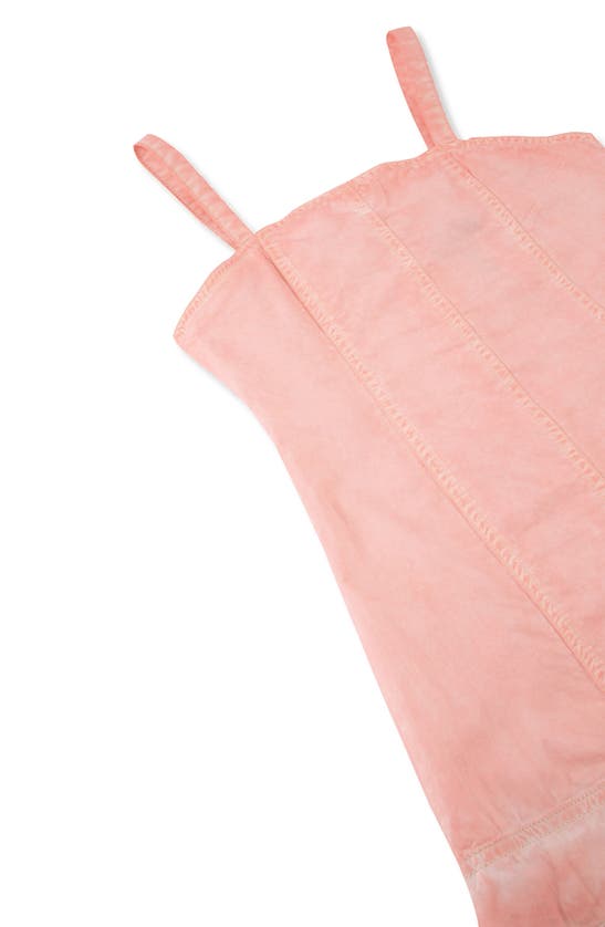 Shop Truce Kids' Cargo Pocket Cotton Dress In Peach