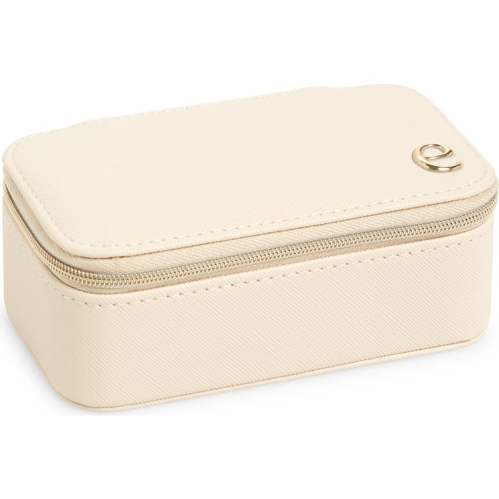 Nordstrom Initial Rectangular Jewelry Box In E- Cream- Gold
