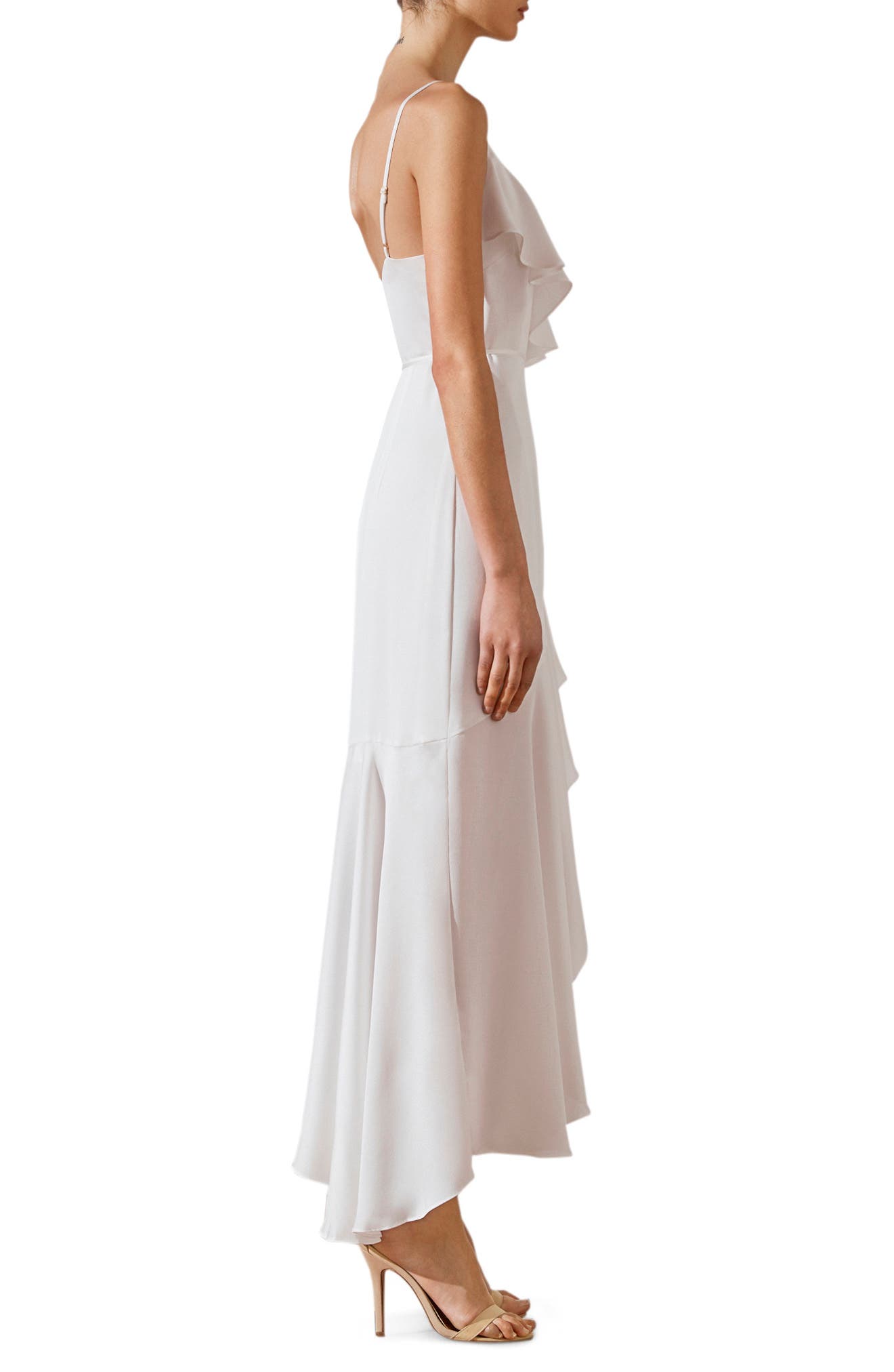shona joy luxe ruffle wrap dress