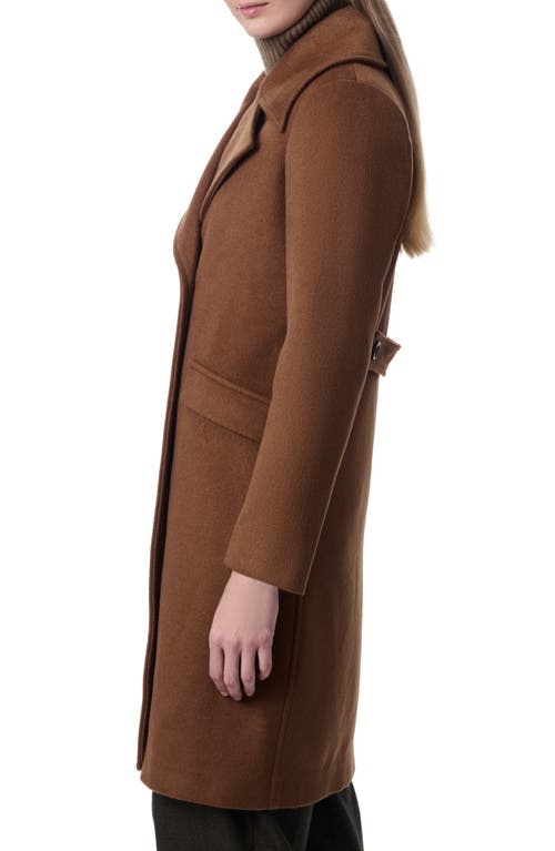 Shop Bernardo Double Breasted Long Coat In Cigar