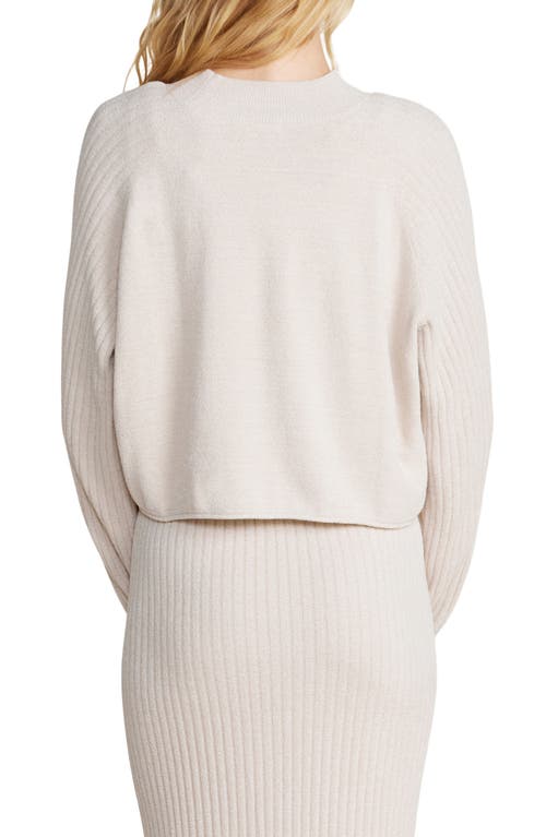 Barefoot Dreams Cozychic Ultra Lite Ribbed Mock-neck Pullover In Bisque