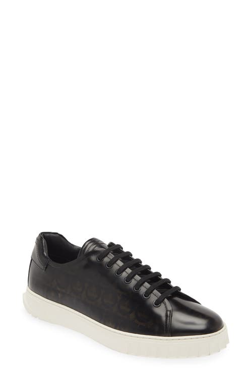 Shop Ferragamo Cube Transparent Sneaker In Black/light Grey