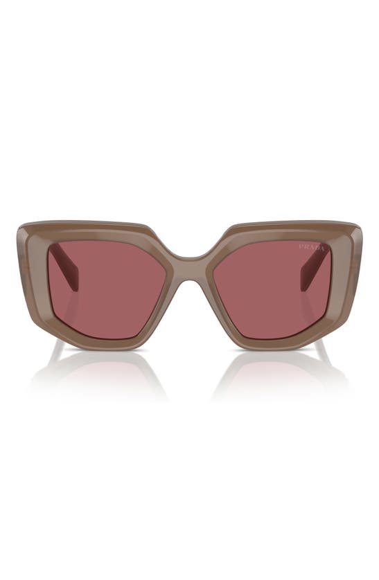 Shop Prada 50mm Geometric Sunglasses In Dark Violet