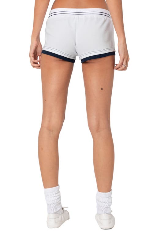 Shop Edikted Academia Boxer Brief Shorts In White-and-navy