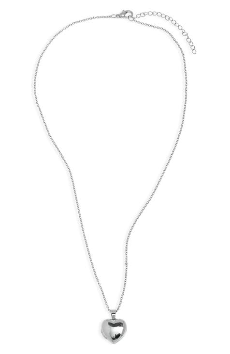 Demi-Fine Puffy Heart Locket Necklace