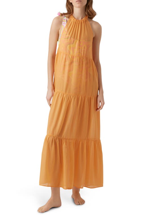 Eva Beach Halter Maxi Dress in Mock Orange
