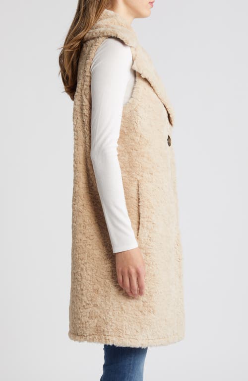 Sam Edelman Longline Faux Fur Vest In Natural