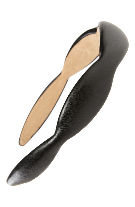 Tasha Padded Faux Leather Headband In Black