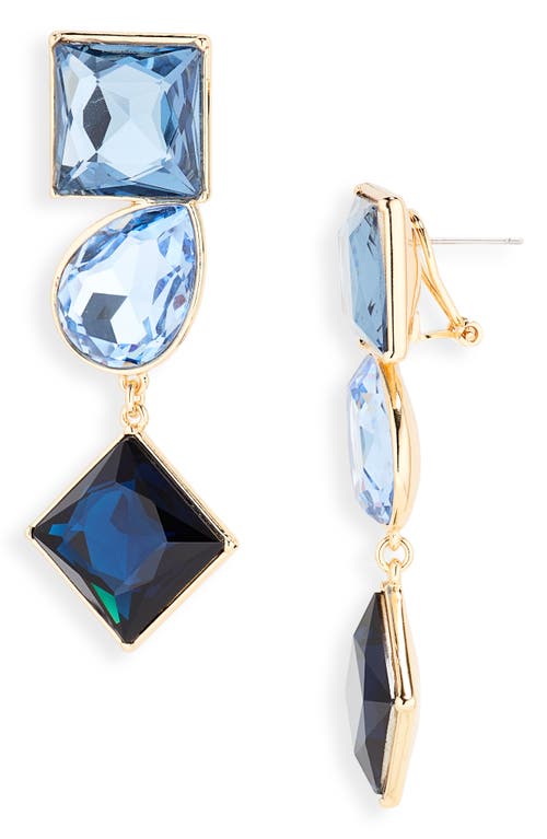 Carolina Herrera Mixed Crystal Drop Earrings In Gold