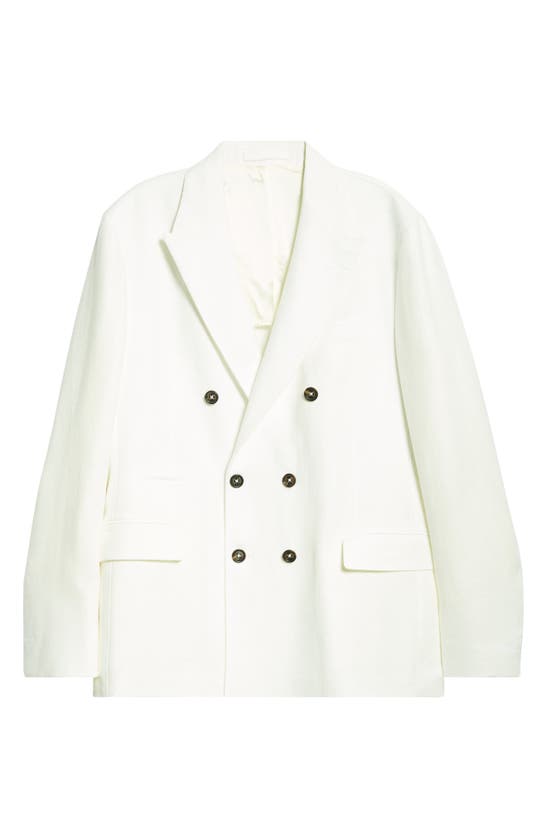 Shop Eleventy Double Breasted Linen Sport Coat In White