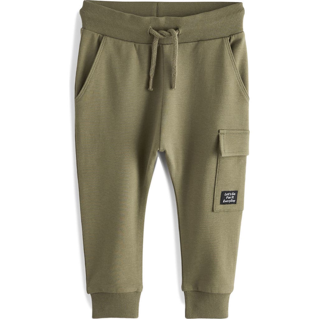 Next Kids' Stretch Cotton Cargo Joggers In Green